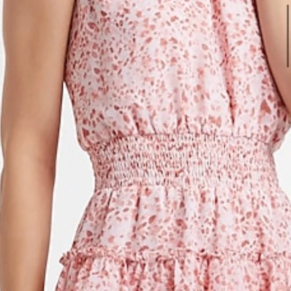 Printed Smocked Mock Neck Tiered Ruffle Dress - Picture 2 of 11